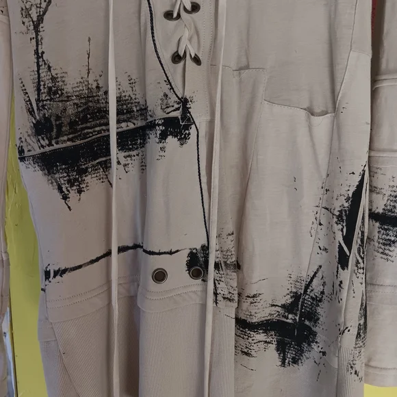 SALVAGE NWOT Lace-Up Front "Death Or Glory" Hooded Dress. M - Picture 3 of 7